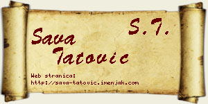 Sava Tatović vizit kartica